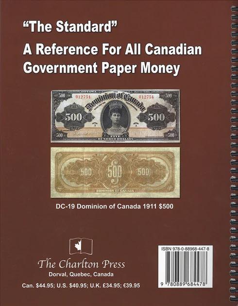 35nd Edition Standard Cat. Of Canadian Gov't paper Money Charlton Book