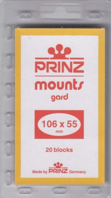 Prinz Stamp Mount 106 x 55 Pre-Cut Plate Block Black