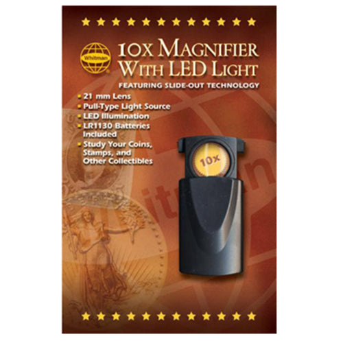 Whitman 10X Retractable Magnifier with LED Light