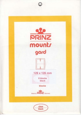 Prinz Stamp Mount  129 x 126 Blocks & Sheetlets Black