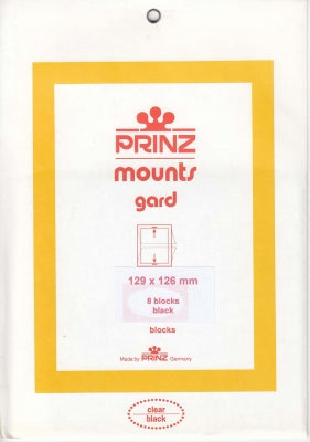 Prinz Stamp Mount 129 x 126 Blocks & Sheetlets Black