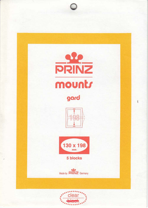 Prinz Stamp Mount 130 x 198 Blocks & Sheetlets Clear