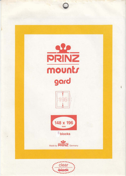 Prinz Stamp Mount 148 x 196 Blocks & Sheetlets Clear