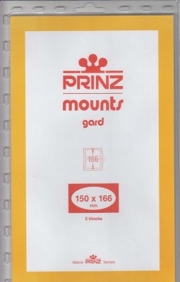 Prinz Stamp Mount 150 x 166 Blocks & Sheetlets Clear
