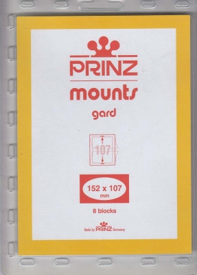 Prinz Stamp Mount 152 x 107 Blocks & Sheetlets Clear
