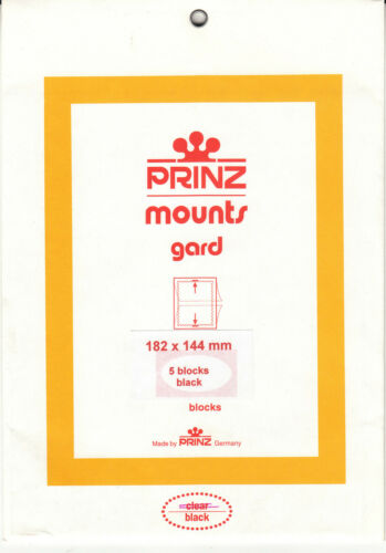 Prinz Stamp Mount 182 x 144 Blocks & Sheetlets Black