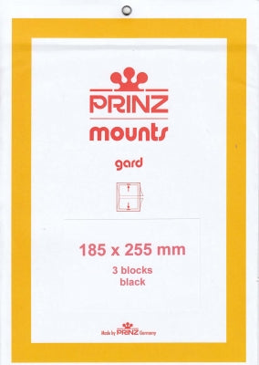 Prinz Stamp Mount 185 x 255 Blocks & Sheetlets Black