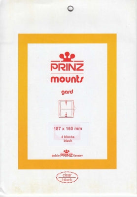 Prinz Stamp Mount 187 x 160 Blocks & Sheetlets Black
