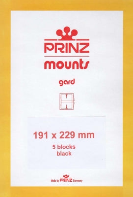 Prinz Stamp Mount 191 x 229 Blocks & Sheetlets Black