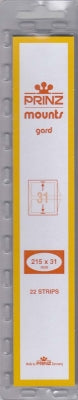 Prinz Stamp Mount 31 215 x 31 mm Strips Black