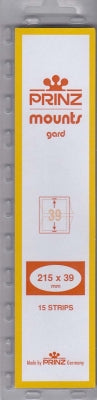 Prinz Stamp Mount 39 215 x 39 mm Strips Black