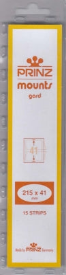 Prinz Stamp Mount 41 215 x 41 mm Strips Clear