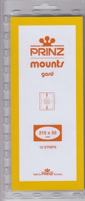 Prinz Stamp Mount 55 215 x 55 mm Strips Black