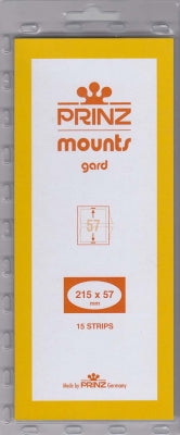 Prinz Stamp Mount 57 215 x 57 mm Strips Black
