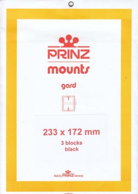 Prinz Stamp Mount 233 x 172 Blocks & Sheetlets Black