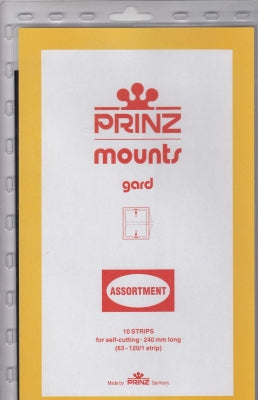 Prinz Stamp Mount AS 240 Strips Assortment Pack Black