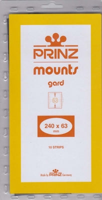 Prinz Stamp Mount 63 240 x 63 mm Strips Black
