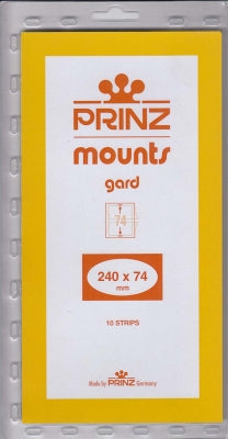 Prinz Stamp Mount 74 240 x 74 mm Strips Black