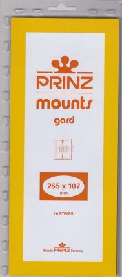 Prinz Stamp Mount 107 265 x 107 mm Strips & Panes Clear