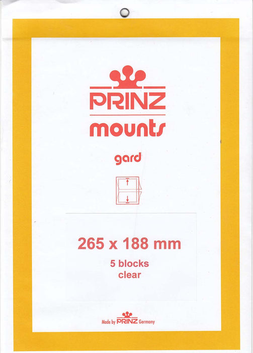 Prinz Stamp Mount 188 265 x 188 mm Strips & Panes Clear