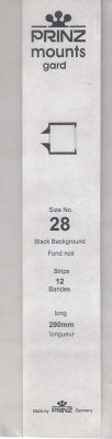 Prinz Stamp Mount 290 x 28 Blocks & Sheetlets Black