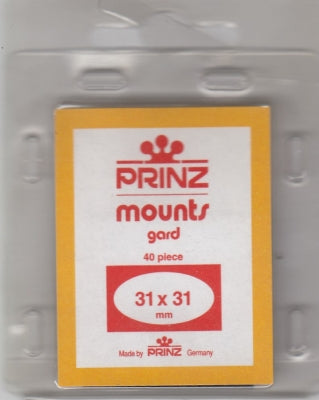 Prinz Stamp Mount 31 x 31 Pre-Cut Single Clear