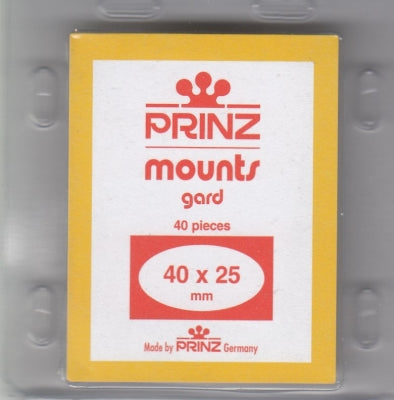 Prinz Stamp Mount 40 x 25 Pre-Cut Single Clear