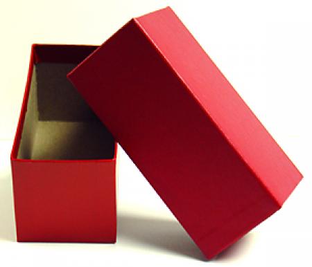 9" 2x2 Red Cardboard Single Row Storage Box