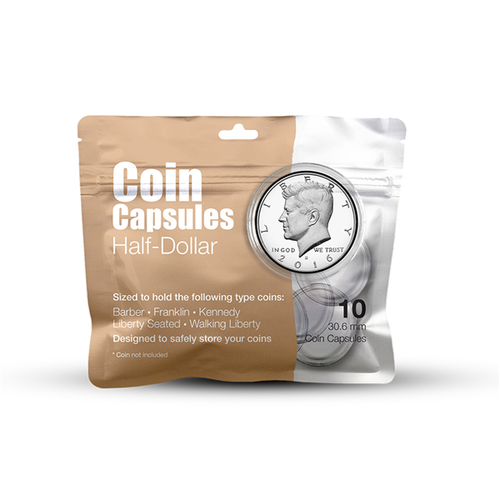 Half Dollar - 30.6mm Whitman Coin Capsules