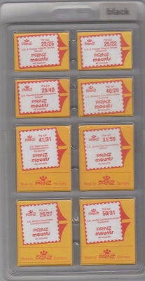 Prinz Stamp Mount PCK1 Pre-Cut Single Assortment Pack Black