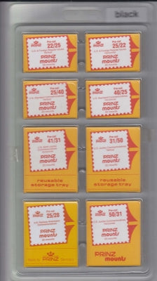 Prinz Stamp Mount PCK20 Pre-Cut Single Assortment Pack Black