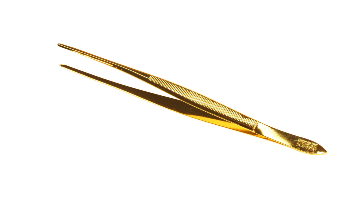 Prinz #1 Very Pointed Gold Plated Tong 6"