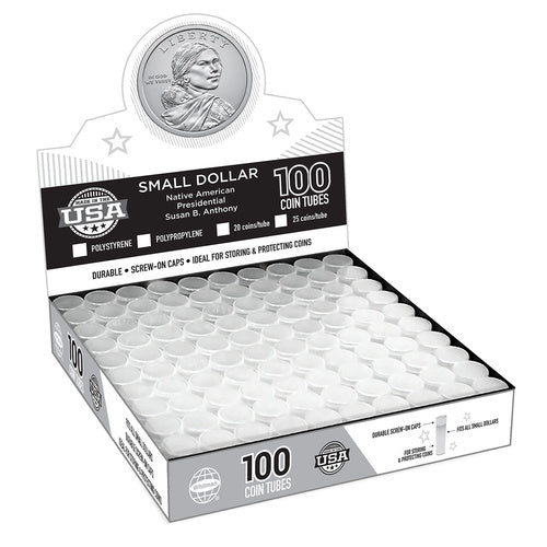 Small Dollar Round Coin Tubes(Quantity 10)