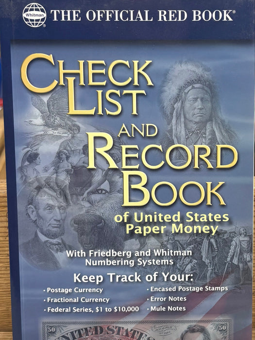 Check List & Record Book of U.S. Paper Money Whitman Book
