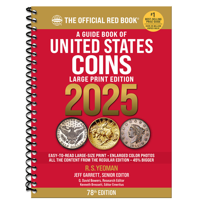 2025 Whitman Large Print Redbook - A Guide Book of United States Coins