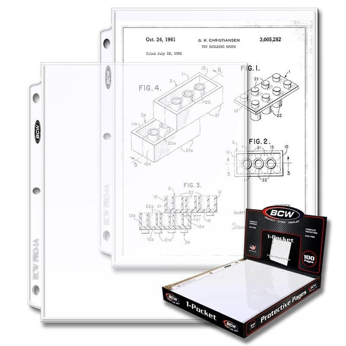 BCW 1 Pocket Pages (100 Qty)