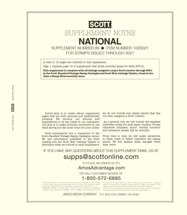 National 2021 Scott Supplements
