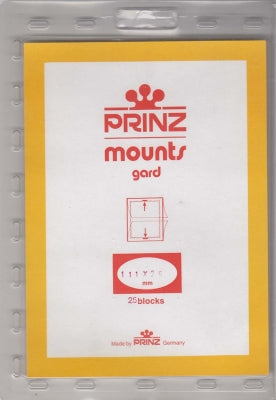 Prinz Stamp Mount 111 x 25 Pre-Cut Plate Block Black