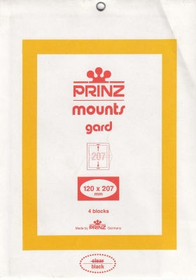 Prinz Stamp Mount 120 x 207 Blocks & Sheetlets Black