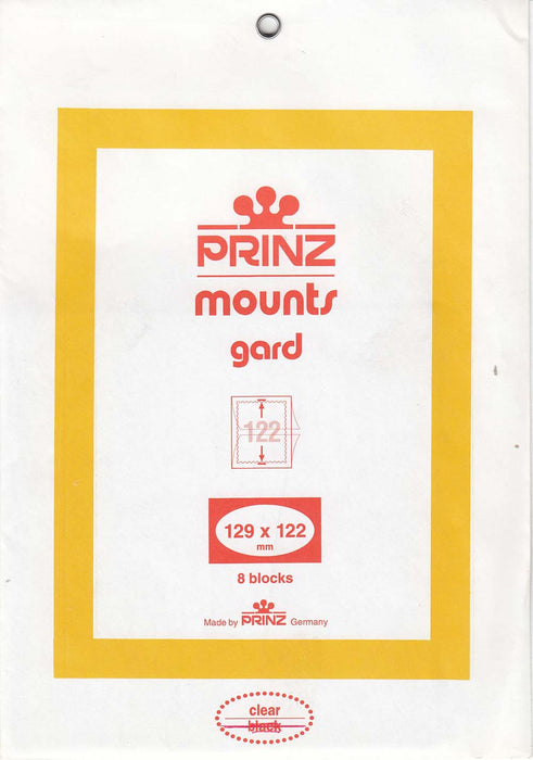 Prinz Stamp Mount 129 x 122 Blocks & Sheetlets Clear