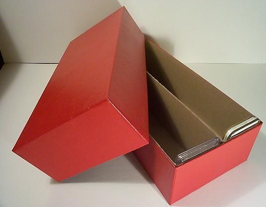 12" Slab 2.5 x 2.5 Red Cardboard Double Row Storage Box
