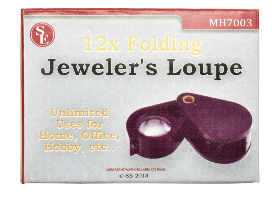 15mm/12x Folding Glass Lens Pocket Magnifier,Box Pack