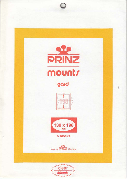 Prinz Stamp Mount 130 x 198  Blocks & Sheetlets Clear
