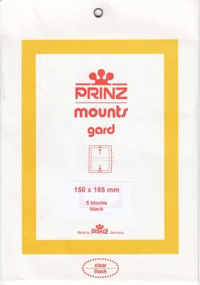Prinz Stamp Mount 150 x 185 Blocks & Sheetlets Black