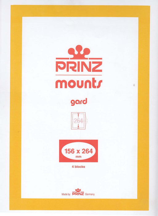 Prinz Stamp Mount 156 x 264 Blocks & Sheetlets Clear