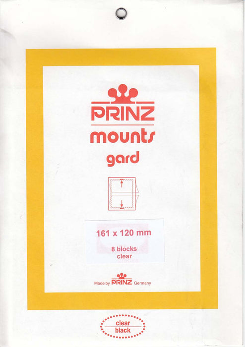 Prinz Stamp Mount 161 x 120 Blocks & Sheetlets Clear