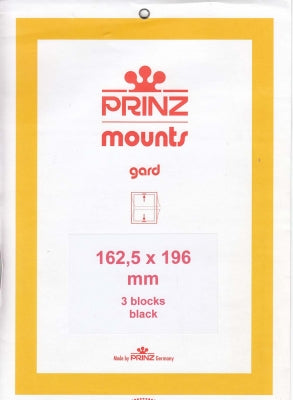 Prinz Stamp Mount 162 x 196 Blocks & Sheetlets Black