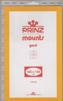 Prinz Stamp Mount 165 x 150 Blocks & Sheetlets Clear