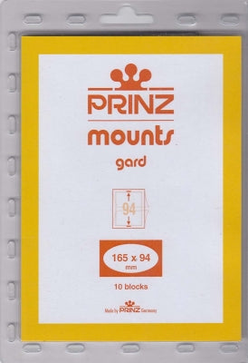 Prinz Stamp Mount 165 x 94 Pre-Cut Plate Block Clear