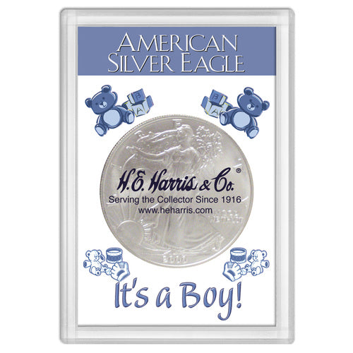 American Silver Eagle "It's A Boy!" Frosty Case 2x3 1668